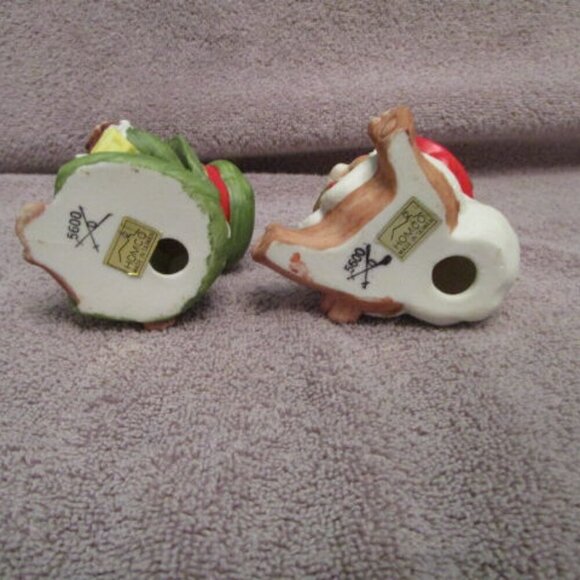 Vintage SET OF 2 Homco CHRISTMAS BEAR Figurines BISQUE Porcelain SANTA Couple - Picture 10 of 11